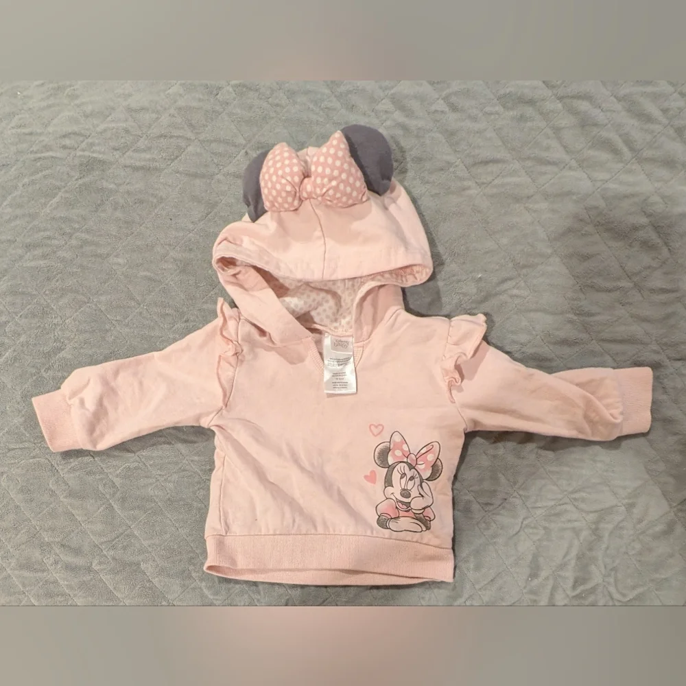 6M Pink Baby Outfit Set with Minnie Mouse Design